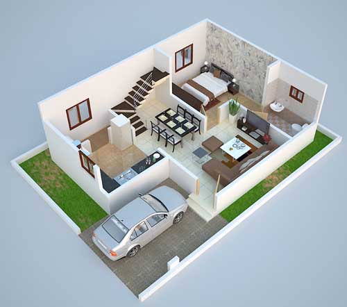 Plot Area - 1280 Sq.Ft.